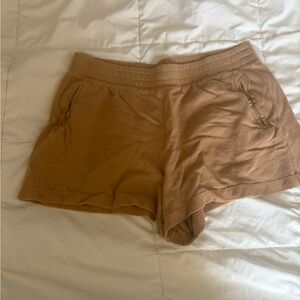 Aerie Tan Athletic Shorts with Elastic Waistband